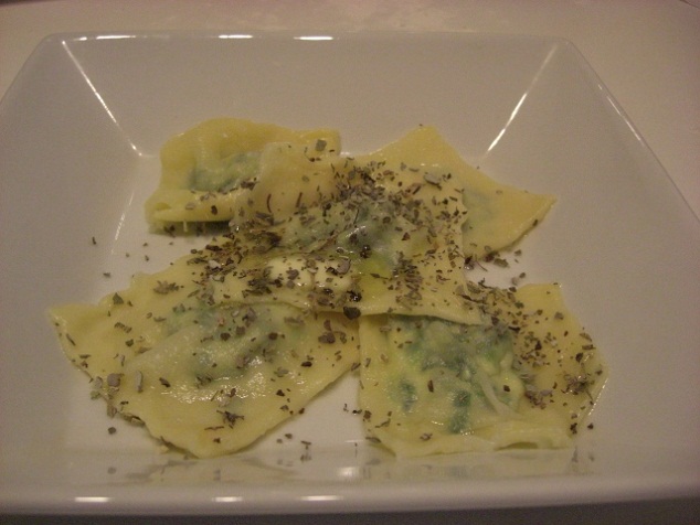 Raviori con spinaci e ricotta